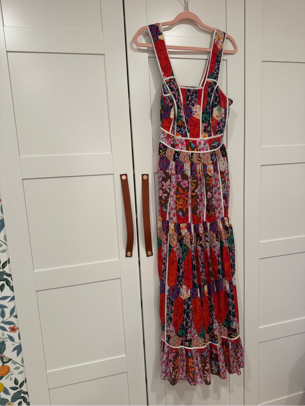 Anthropologie Multicolor Floral Print Dress — Black, Pink, Teal, Coral